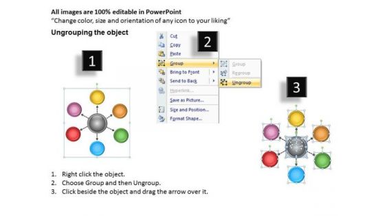 Sales Diagram Hub And Spoke Process 6 Stages Business Diagram