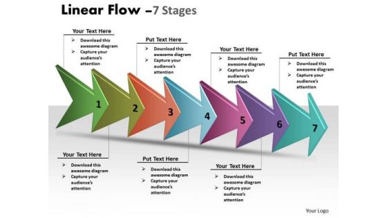 Sales Diagram Linear Arrow Process 7 Stages Marketing Diagram