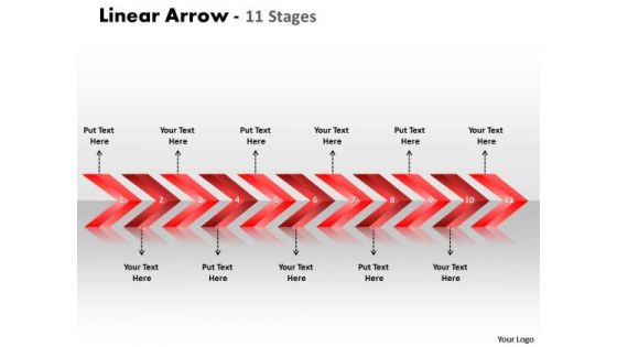 Sales Diagram Linear Arrows 11 Stages Marketing Diagram