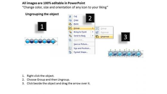 Sales Diagram Linear Flow 7 Stages Marketing Diagram