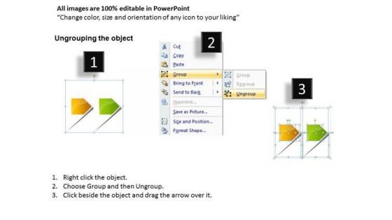 Sales Diagram Linear Flow Arrow Process 2 Stages