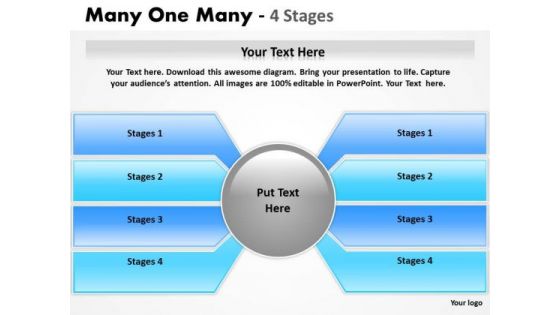 Sales Diagram Many One Many 4 Step Strategic Management