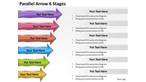 Sales Diagram Parallel Arrow 6 Stages Mba Models And Frameworks