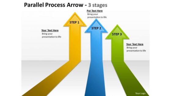 Sales Diagram Parallel Process Arrow 3 Stage Business Cycle Diagram