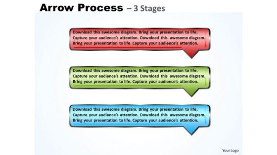 Sales Diagram Rectangle Arrow Business 3 Steps Strategy Diagram