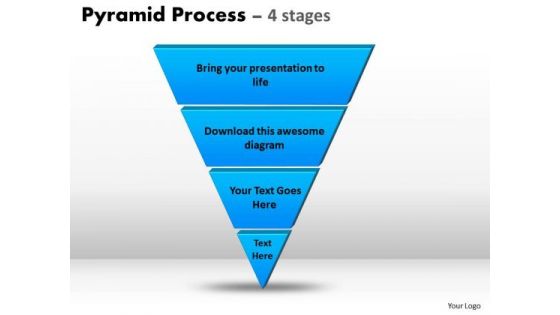 Sales Diagram Reverse 4 Staged Triangle For Sales Process Strategy Diagram
