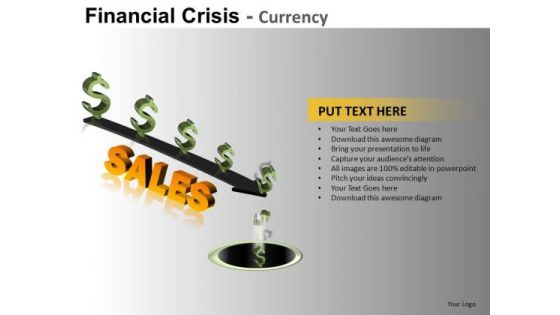 Sales Down The Drain PowerPoint Slides