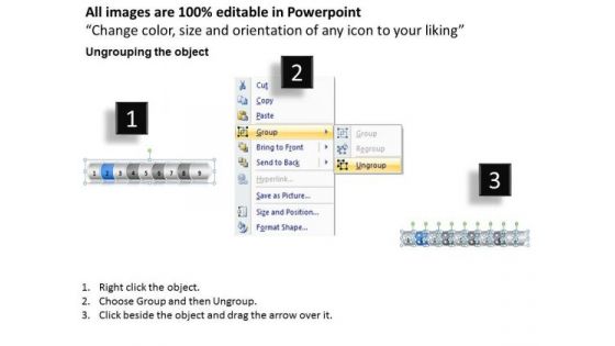 Sales Ppt Linear Arrow 9 State Diagram Project Management PowerPoint 3 Image