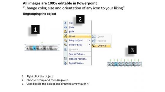 Sales Ppt Linear Arrow 9 State Diagram Project Management PowerPoint 4 Image