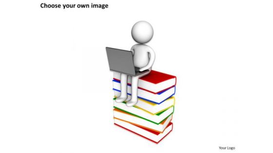 Sample Business Organizational Chart 3d Man Sitting Pile Of Books Future PowerPoint Templates
