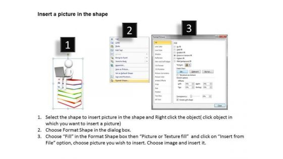 Sample Business Organizational Chart 3d Man Sitting Pile Of Books Future PowerPoint Templates