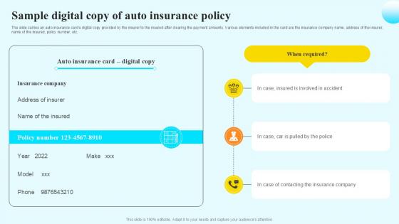 Sample Digital Copy Of Auto Insurance Steps By Step Guide For Claiming Car PPT Presentation