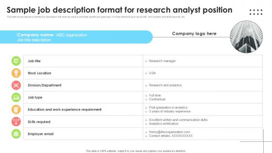 Sample Job Description Format Employee Attraction And Competency Ppt Slide