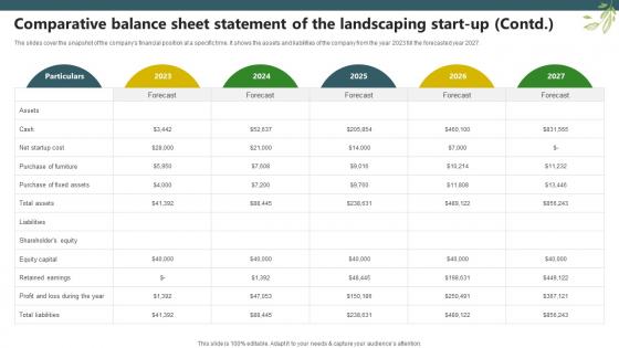 Sample Trugreen Business Plan Comparative Balance Sheet Statement Of The Landscaping BP SS V