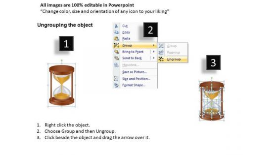 Sand Falling Out Of An Hourglass Editable PowerPoint Slides