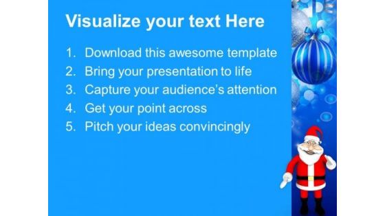 Santa Claus Standing On Christmas Background PowerPoint Templates Ppt Backgrounds For Slides 1212