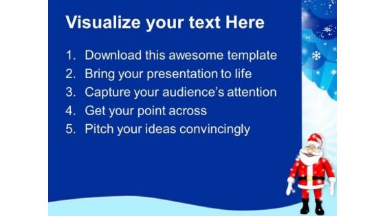 Santa Clause In Snowfall PowerPoint Templates Ppt Backgrounds For Slides 1212