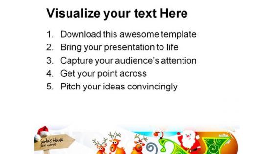 Santa House Signpost Holidays PowerPoint Themes And PowerPoint Slides 0811