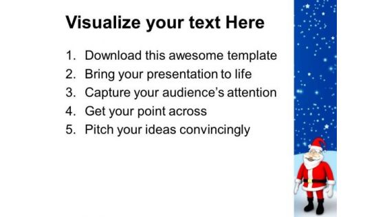 Santa Standing In Sun Christmas Eve PowerPoint Templates Ppt Backgrounds For Slides 1212
