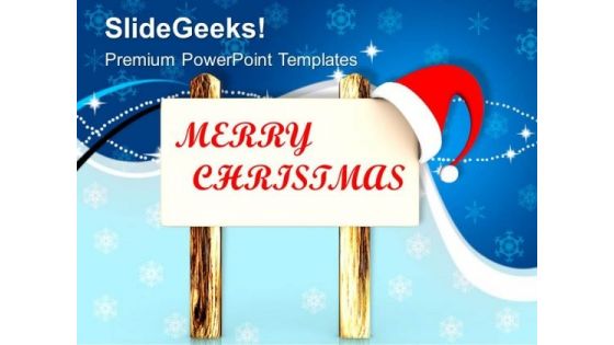 Santas Message On Wooden Board Christmas PowerPoint Templates Ppt Backgrounds For Slides 1212