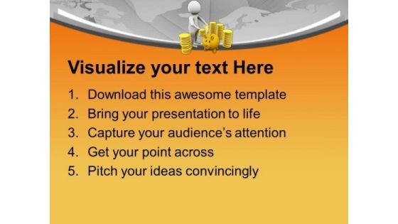 Save A Part Of Earning Saving Money Theme PowerPoint Templates Ppt Backgrounds For Slides 0413