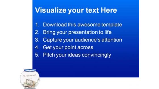 Saving Up For Retirement Money PowerPoint Themes And PowerPoint Slides 0411