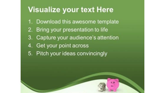 Savings Piggy Bank Money House PowerPoint Templates Ppt Backgrounds For Slides 0113