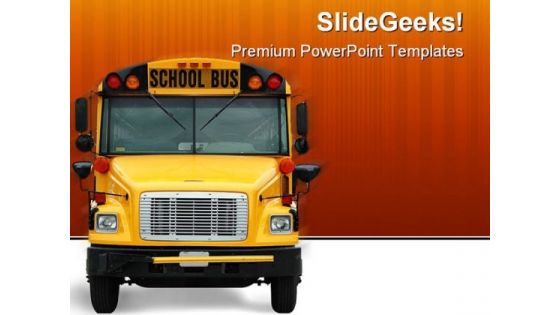 School Bus Transportation PowerPoint Template 0810