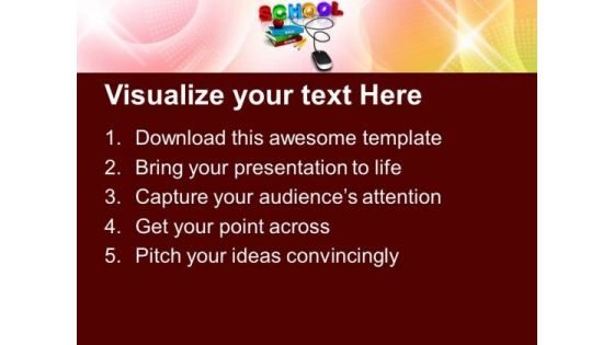 School With Computer Mouse Education Concept PowerPoint Templates Ppt Backgrounds For Slides 0113