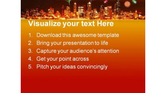 Seattle Fireworks Festival PowerPoint Templates And PowerPoint Backgrounds 0411