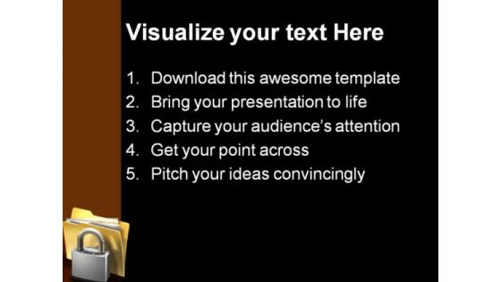 Secure Files Business PowerPoint Template 1110