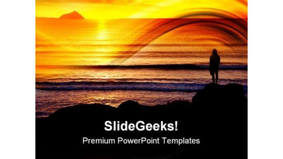 Seeing The Light Sunset PowerPoint Templates And PowerPoint Backgrounds 0711