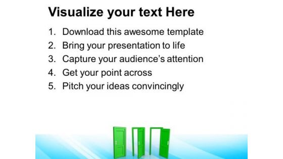 Seek For The Right Door Of Success PowerPoint Templates Ppt Backgrounds For Slides 0713