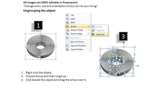 Segment 3d Circular Puzzle 4 Pieces PowerPoint Slides And Ppt Diagram Templates