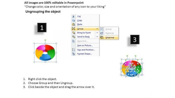 Segment 3d Circular Puzzle 5 Pieces PowerPoint Slides And Ppt Diagram Templates