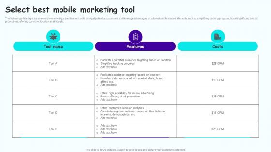 Select Best Mobile Marketing Tool Leveraging Mobile Marketing Strategies Sample Pdf Select Best Mobile Marketing Tool Leveraging Mobile Marketing Strategies Sample Pdf