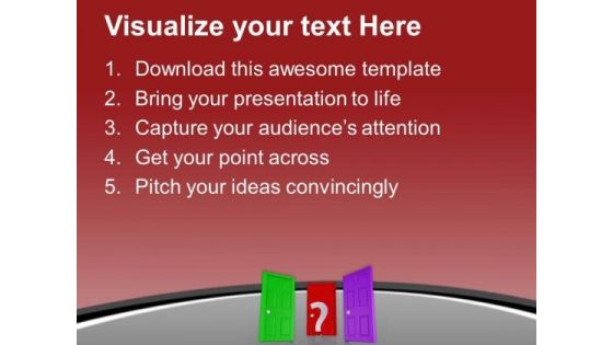 Select The Right Door For Future Growth PowerPoint Templates Ppt Backgrounds For Slides 0513