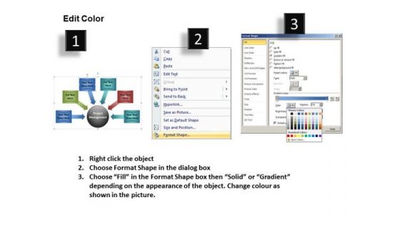 Semicircular Process Diagram With Text Boxes PowerPoint Templates