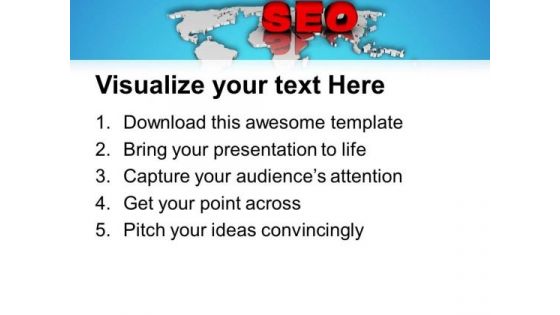 Seo On World Map PowerPoint Templates Ppt Backgrounds For Slides 0713