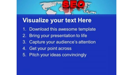 Seo On World Map PowerPoint Templates Ppt Backgrounds For Slides 0713