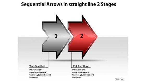 Sequential Arrows In Straight Line 2 Stages Ppt Business To Strategies PowerPoint Templates