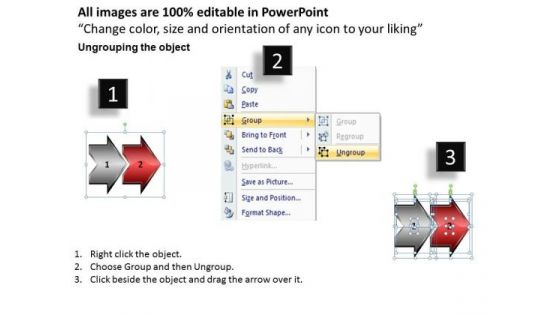 Sequential Arrows In Straight Line 2 Stages Ppt Business To Strategies PowerPoint Templates