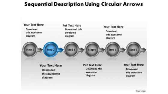 Sequential Description Using Circular Arrows Business Process Modeling PowerPoint Templates