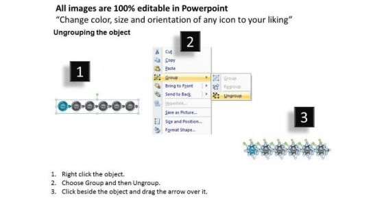 Sequential Description Using Circular Arrows Freeware Flowchart PowerPoint Slides