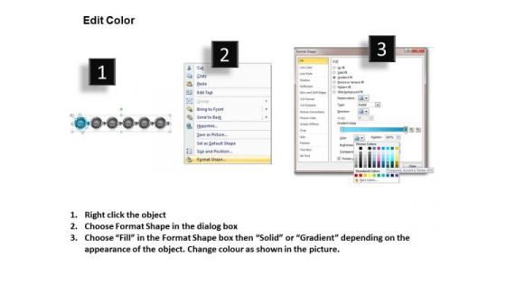 Sequential Description Using Circular Arrows Freeware Flowchart PowerPoint Slides