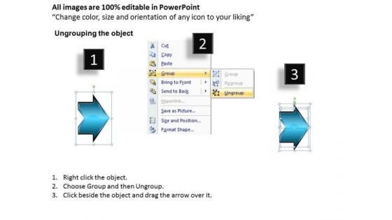 Sequential Flow Arrow 6 Steps Production Charts PowerPoint Templates