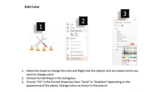 Service Tools With Traffic Cones PowerPoint Templates