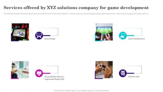 Services Offered By XYZ Gaming Venture Investment Elevator Pitch Deck Ppt Example
