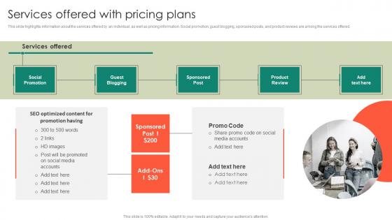 Services Offered With Pricing Plans Entrepreneurs Roadmap To Effective Structure Pdf