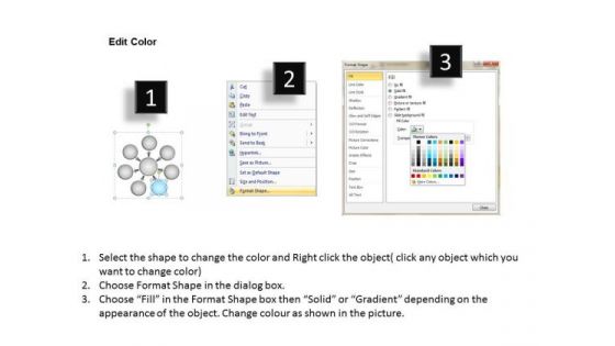 Seven Colorful Text Boxes Demonstrating 7 Different Issues Cycle Gear Network PowerPoint Slides